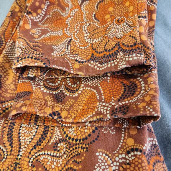 CHICOS The Platinum Jegging Womens 1 | US M | Orange Black Paisley Boho Western - Picture 11 of 12